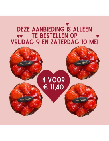 Aardbeivlaatjes 4 voor