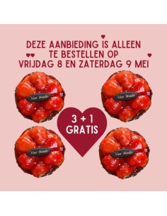 Aardbeivlaatjes 3 + 1 gratis